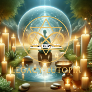 Banishing prayer for protection in a tranquil setting with candles and protective symbols.