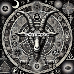 Sigil of Baphomet, a goat's head encircled by a pentagram, symbolizing duality in occult practices.