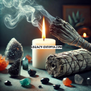 What are some powerful protection rituals with sage, candle, and crystals?