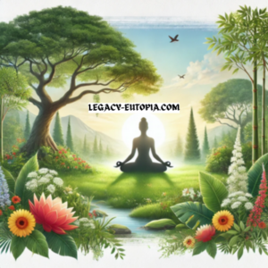 Meditative figure in a peaceful landscape representing the essence of So Purkh Intent Ritual.