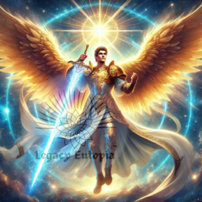 Archangel Michael radiating protection with a sword of light, representing the IAM Decree