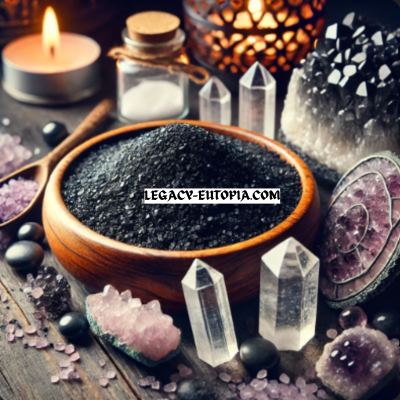 Enhancing rituals with crystals and black salt for protection