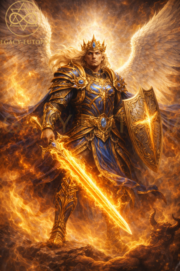 Archangel Michael's fiery triumph
