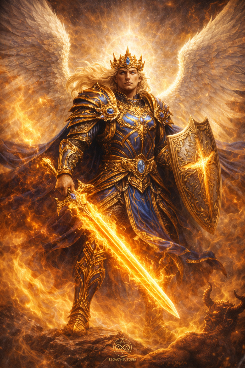 Archangel Michael's fiery triumph