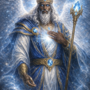 Regal guardian angel in ethereal light