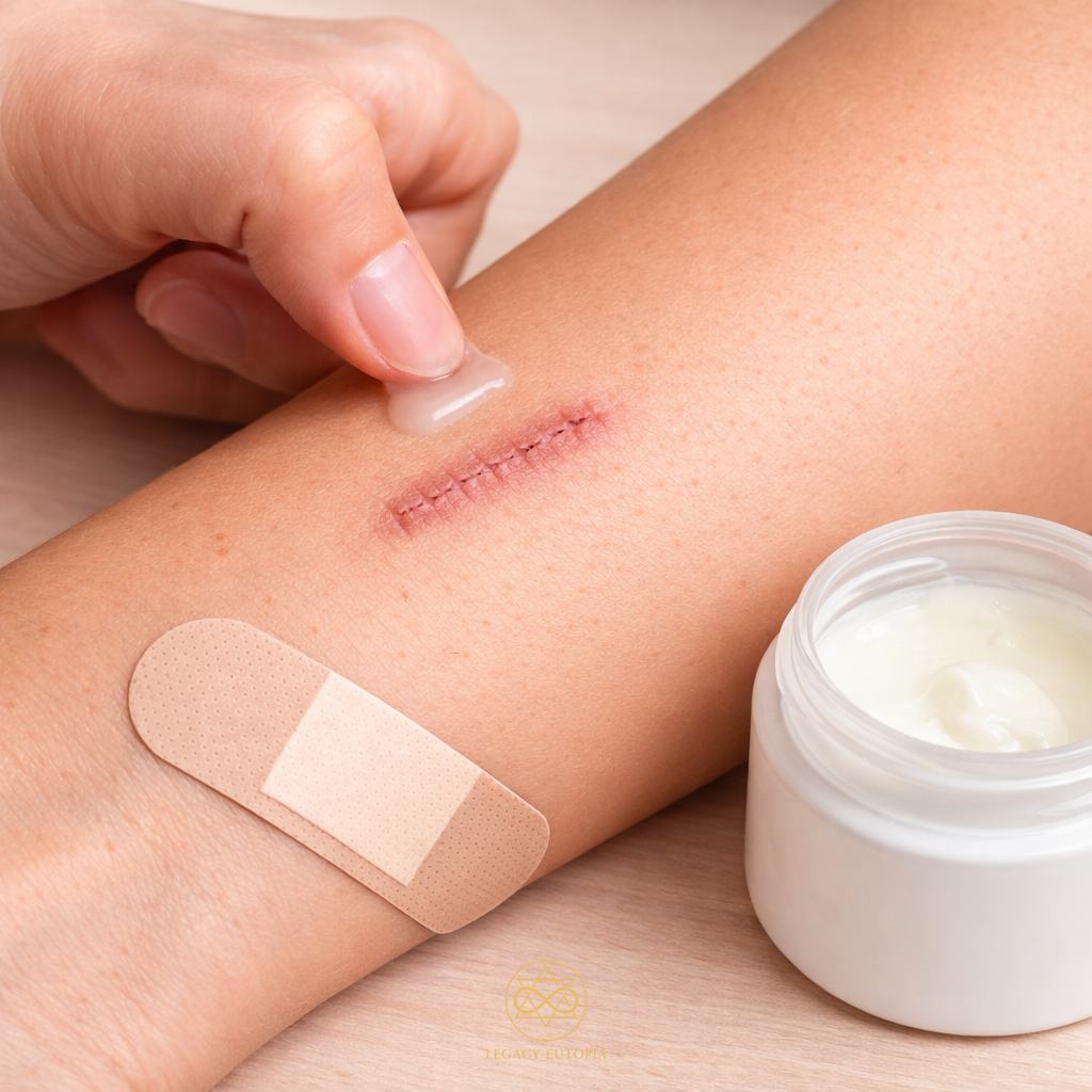 care for removed stitches small healing scar with ointment