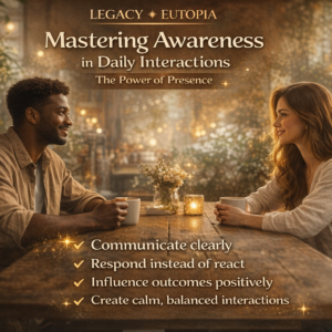 Man and woman having a calm conversation in a café illustrating mastering awareness in daily interactions and mindful communication