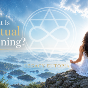 What Is Spiritual Awakening beginner guide to inner authority with glowing sacred geometry and meditating figure